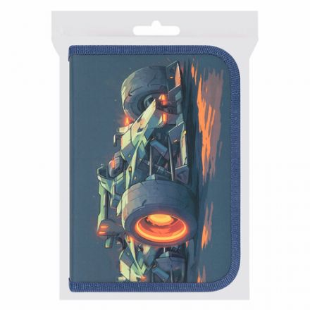 Пенал ПИФАГОР, 1 отделение, 2 откидные планки, полиэстер, 20х14 см, "Speed bolid", 273479