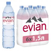Вода минеральная Evian ПЭТ, негаз., 1,5 л Вода минеральная Evian ПЭТ, негаз., 1,5 л