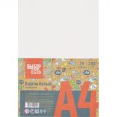 Картон белый Выбор есть Отличник 20л А4 мелован.пакет