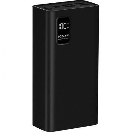 Внешний аккумулятор PERO PB07 30000 mAh,Li-Pol,output USB-C + 4USB-A,черный
