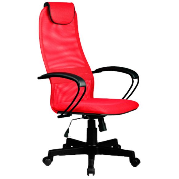 Кресло для руководителя BР-8 PL красное (ткань/сетка/экокожа/металл/пластик)