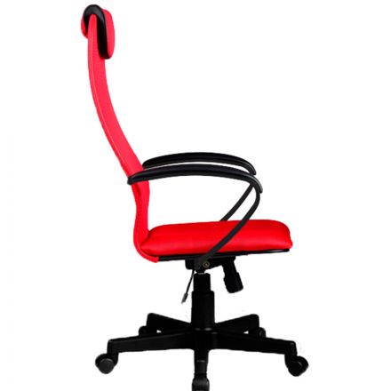 Кресло для руководителя BР-8 PL красное (ткань/сетка/экокожа/металл/пластик)