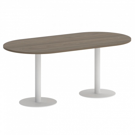 Home Office Стол овальный VR.SP-5-180.1 Вяз/Белый металл 1800*900*750 Home Office Стол овальный VR.SP-5-180.1 Вяз/Белый металл 1800*900*750