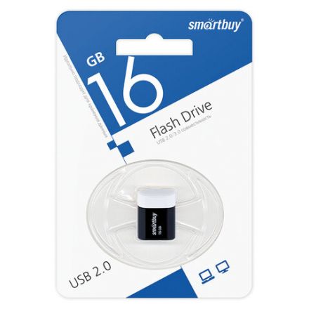 Флеш-диск 16 GB, SMARTBUY Lara, USB 2.0, черный, SB16GBLARA-K Флеш-диск 16 GB, SMARTBUY Lara, USB 2.0, черный, SB16GBLARA-K