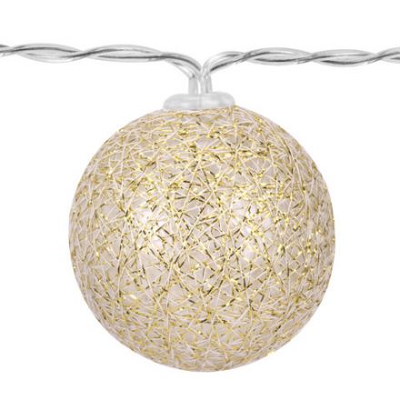 Электрогирлянда-нить комнатная "Шарики" 1,8 м, 16 LED, бронза, тёплый белый, батарейки, ЗОЛОТАЯ СКАЗКА, 592558