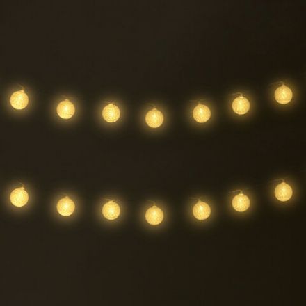 Электрогирлянда-нить комнатная "Шарики" 1,8 м, 16 LED, бронза, тёплый белый, батарейки, ЗОЛОТАЯ СКАЗКА, 592558