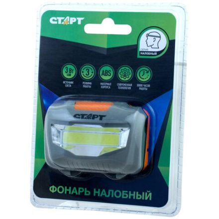 Фонарь налобный СТАРТ 3Вт COB, 3 режима, влагозащита, 3хААА (не в комплекте), LOE 203-C1, 12281 Фонарь налобный СТАРТ 3Вт COB, 3 режима, влагозащита, 3хААА (не в комплекте), LOE 203-C1, 12281