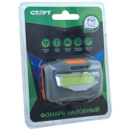 Фонарь налобный СТАРТ 3Вт COB, 3 режима, влагозащита, 3хААА (не в комплекте), LOE 203-C1, 12281 Фонарь налобный СТАРТ 3Вт COB, 3 режима, влагозащита, 3хААА (не в комплекте), LOE 203-C1, 12281
