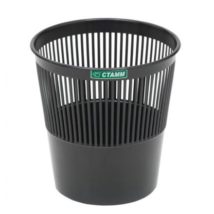 Корзина для мусора Стамм 9 л пластик черная (25.5х26 см)