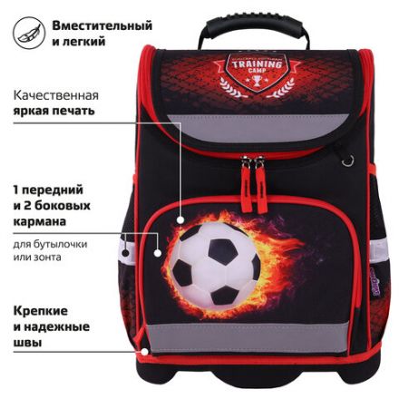 Ранец ЮНЛАНДИЯ WISE, 1 отделение, 3 кармана, устойчивое дно, "Football camp", 37x29х15 см, 271400 Ранец ЮНЛАНДИЯ WISE, 1 отделение, 3 кармана, устойчивое дно, "Football camp", 37x29х15 см, 271400