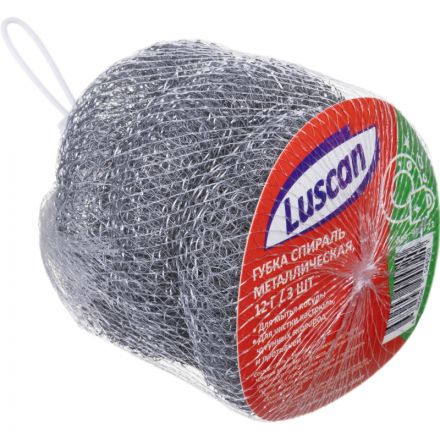 Губки спираль Luscan металлические 12г 3 шт/уп Губки спираль Luscan металлические 12г 3 шт/уп
