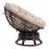 Кресло-качалка Папасан/Papasan (W 23/01 B) /с подушкой/ 115х78х104см, античный черно-коричневый, подушка рогожка, меланж