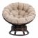 Кресло-качалка Папасан/Papasan (W 23/01 B) /с подушкой/ 115х78х104см, античный черно-коричневый, подушка рогожка, меланж