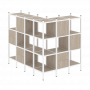 Loft Угловой внешний стеллаж наборный VR.L-52 Дуб аттик/Белый металл 1694*1278*1458