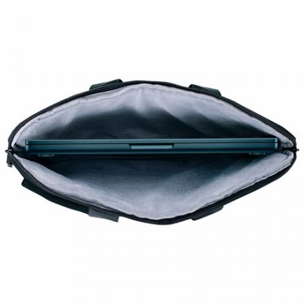 Сумка портфель HEIKKI NOVATION (ХЕЙКИ) с отделением для ноутбука 13-14", багажная лента, черная, 28х38х3 см, 272594