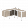 Loft Угловой внутренний стеллаж наборный VR.L-27 Дуб аттик/Белый металл 1278*1278*636