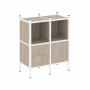 Loft Прямой стеллаж наборный VR.L-02 Дуб аттик/Белый металл 862*446*1047 Loft Прямой стеллаж наборный VR.L-02 Дуб аттик/Белый металл 862*446*1047