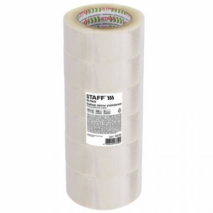 Клейкие ленты упаковочные 48 мм х 120 м, КОМПЛЕКТ 6 шт., прозрачные, 40 микрон, STAFF BIG PACK, 440180 Клейкие ленты упаковочные 48 мм х 120 м, КОМПЛЕКТ 6 шт., прозрачные, 40 микрон, STAFF BIG PACK, 440180