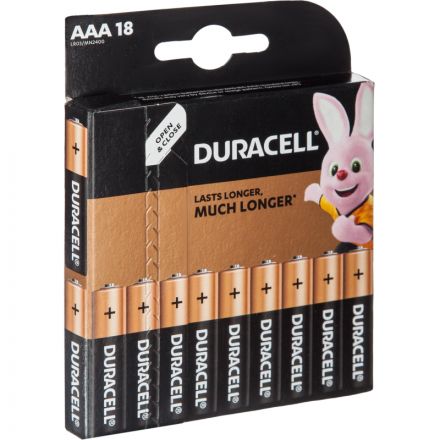 Батарейки Duracell Basic мизинчиковые ААA LR03 (18 штук в упаковке) Батарейки Duracell Basic мизинчиковые ААA LR03 (18 штук в упаковке)
