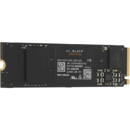 SSD накопитель WD Black SN7100 1ТБ, M.2, PCIe4x4, NVMe, M.2 (wds100t4x0e)