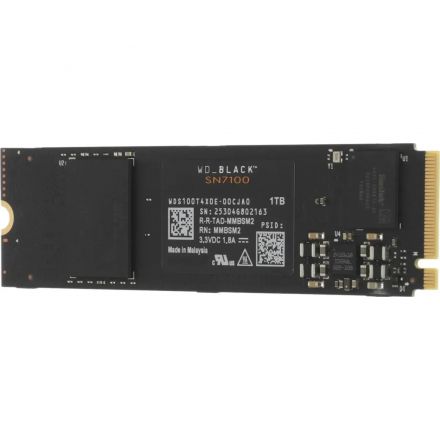 SSD накопитель WD Black SN7100 1ТБ, M.2, PCIe4x4, NVMe, M.2 (wds100t4x0e)