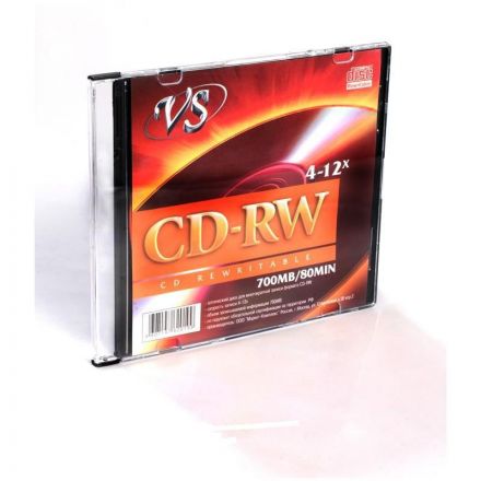 Диск CD-RW VS 0,7 GB 12x (5 штук в упаковке) Диск CD-RW VS 0,7 GB 12x (5 штук в упаковке)