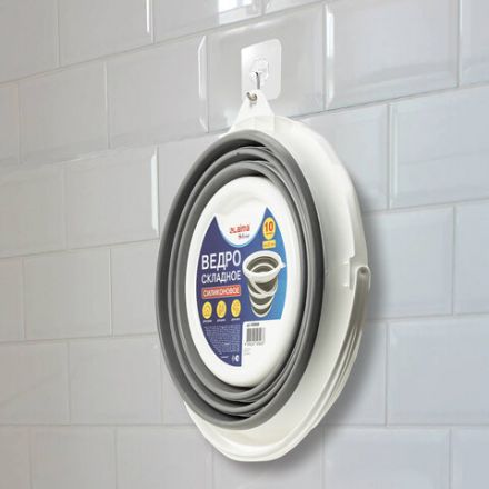 Ведро складное силиконовое 10 литров круглое d=32 см для дома, дачи и авто, LAIMA Home, 608668 Ведро складное силиконовое 10 литров круглое d=32 см для дома, дачи и авто, LAIMA Home, 608668