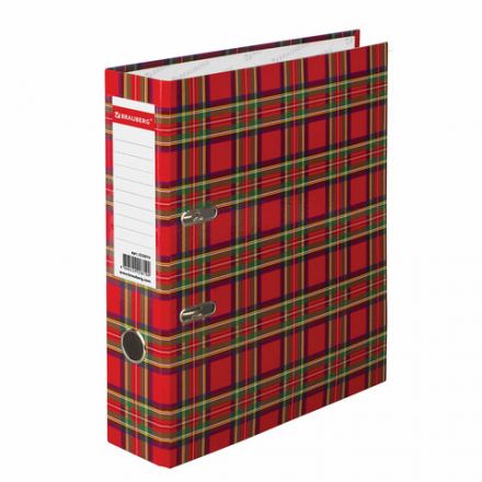 Папка-регистратор BRAUBERG, ламинированная, 75 мм, шотландка, 222074 Папка-регистратор BRAUBERG, ламинированная, 75 мм, шотландка, 222074