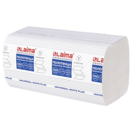 Полотенца бумажные 250 шт., LAIMA (H3) UNIVERSAL WHITE PLUS, 1-слойные, белые, КОМПЛЕКТ 15 пачек, 23х23, V-сложение, 111343 Полотенца бумажные 250 шт., LAIMA (H3) UNIVERSAL WHITE PLUS, 1-слойные, белые, КОМПЛЕКТ 15 пачек, 23х23, V-сложение, 111343