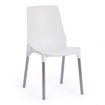 Стул Tetchair GENIUS (mod 75), металл/пластик, 46x56x84cм, белый/ножки хром