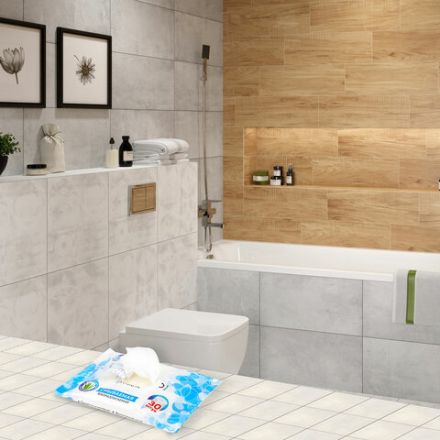 Бумага туалетная влажная смываемая, 30 шт., БИОРАЗЛАГАЕМАЯ, с экстрактом алоэ вера, LAIMA, 128082