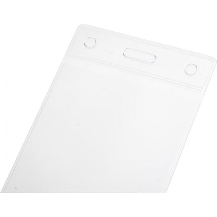 Бейдж Attache Economy 138x96 150мкм,шнур.2заж 45см син,вклад. 120x90 5шт/уп