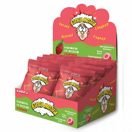 Карамель ВЗРЫВ МОЗГА со вкусом клубники 15 г, 5 конфет в пакете, КОНФИТОЙ, КТ93243 Карамель ВЗРЫВ МОЗГА со вкусом клубники 15 г, 5 конфет в пакете, КОНФИТОЙ, КТ93243