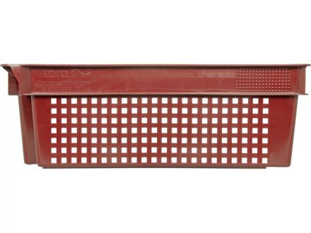 Ящик 600х400х200 1,5кг. дно сплошное, стенки перфорированные  красный