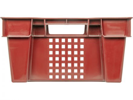 Ящик 600х400х200 1,5кг. дно сплошное, стенки перфорированные  красный