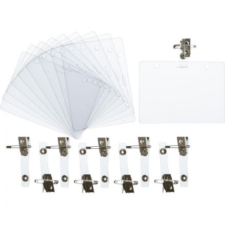 Бейдж Atache горизонтальный 120х87 мм булавка/зажим (10 штук в упаковке)