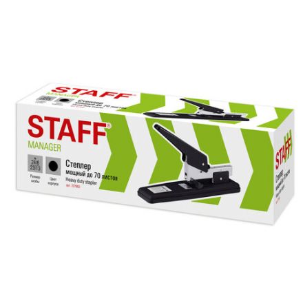 Степлер МОЩНЫЙ №24/6-23/13 металлический STAFF "Manager", до 70 листов, черный, 227663 Степлер МОЩНЫЙ №24/6-23/13 металлический STAFF "Manager", до 70 листов, черный, 227663