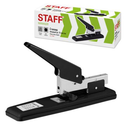 Степлер МОЩНЫЙ №24/6-23/13 металлический STAFF "Manager", до 70 листов, черный, 227663 Степлер МОЩНЫЙ №24/6-23/13 металлический STAFF "Manager", до 70 листов, черный, 227663