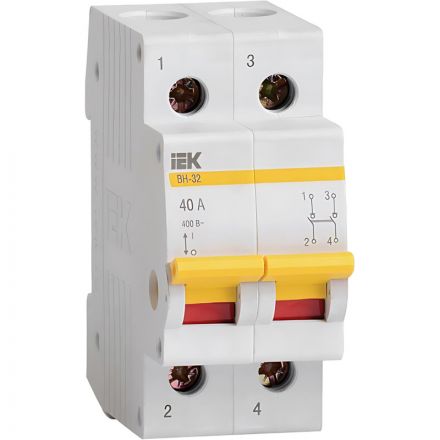 Выключатель нагрузки ВН-32 40А/2П IEK MNV10-2-040 Выключатель нагрузки ВН-32 40А/2П IEK MNV10-2-040