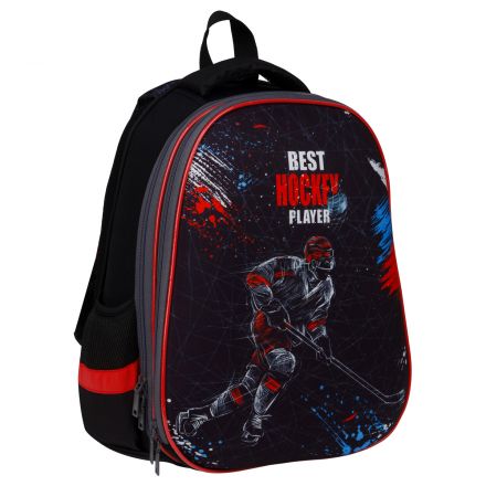 Ранец ArtSpace School Friend "Hockey" 39*30*18см, 2 отделения, 2 кармана, анатомическая спинка
