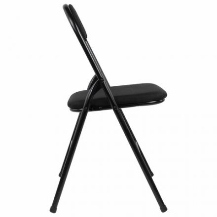 Стул складной BRABIX "Golf CF-007", чёрный каркас, чёрная ткань, гофрокороб, 533025