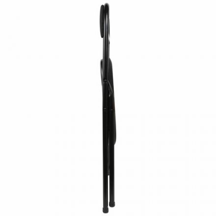 Стул складной BRABIX "Golf CF-007", чёрный каркас, чёрная ткань, гофрокороб, 533025