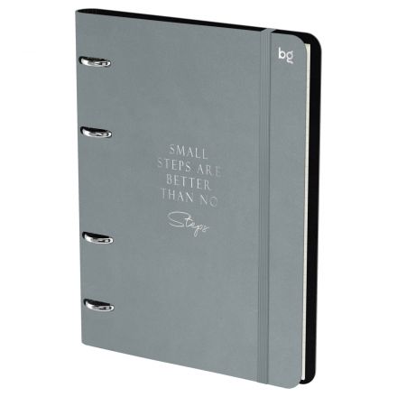 Тетрадь на кольцах А5, 120л., кожзам, BG "Моно. Серый", иск. кожа, тиснение фольгой, на резинке Тетрадь на кольцах А5, 120л., кожзам, BG "Моно. Серый", иск. кожа, тиснение фольгой, на резинке