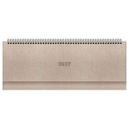 Планинг датированный 2027г., 64л., 330*130мм, кож.зам, BG "Питон", бронзовый