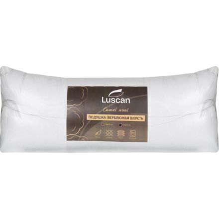 Подушка Luscan 70х70 см стеганная микрофибра/верблюжья шерсть, с кантом
