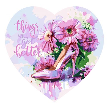 Картина по номерам на фигурном холсте ТРИ СОВЫ "Женские радости", форма сердце, с акриловыми красками и кистями Картина по номерам на фигурном холсте ТРИ СОВЫ "Женские радости", форма сердце, с акриловыми красками и кистями