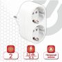 Сетевой разветвитель SONNEN U-020G, 2 розетки, с заземлением, 16 А, белый, 511442