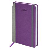 Ежедневник датированный 2026 А5 138x213 мм, BRAUBERG "Mosaic", под кожу, карман для ручки, фиолетовый, 117113 Ежедневник датированный 2026 А5 138x213 мм, BRAUBERG "Mosaic", под кожу, карман для ручки, фиолетовый, 117113