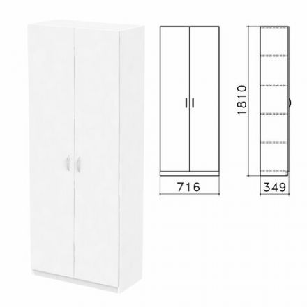 Шкаф закрытый "Бюджет", 716х349х1810 мм, белый (КОМПЛЕКТ) Шкаф закрытый "Бюджет", 716х349х1810 мм, белый (КОМПЛЕКТ)