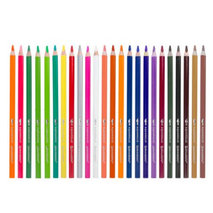 Карандаши цветные акварельные BRAUBERG PREMIUM AQUARELLE, 24 цвета, трехгранные, утолщенный грифель 4 мм, натуральное дерево, 181673 Карандаши цветные акварельные BRAUBERG PREMIUM AQUARELLE, 24 цвета, трехгранные, утолщенный грифель 4 мм, натуральное дерево, 181673